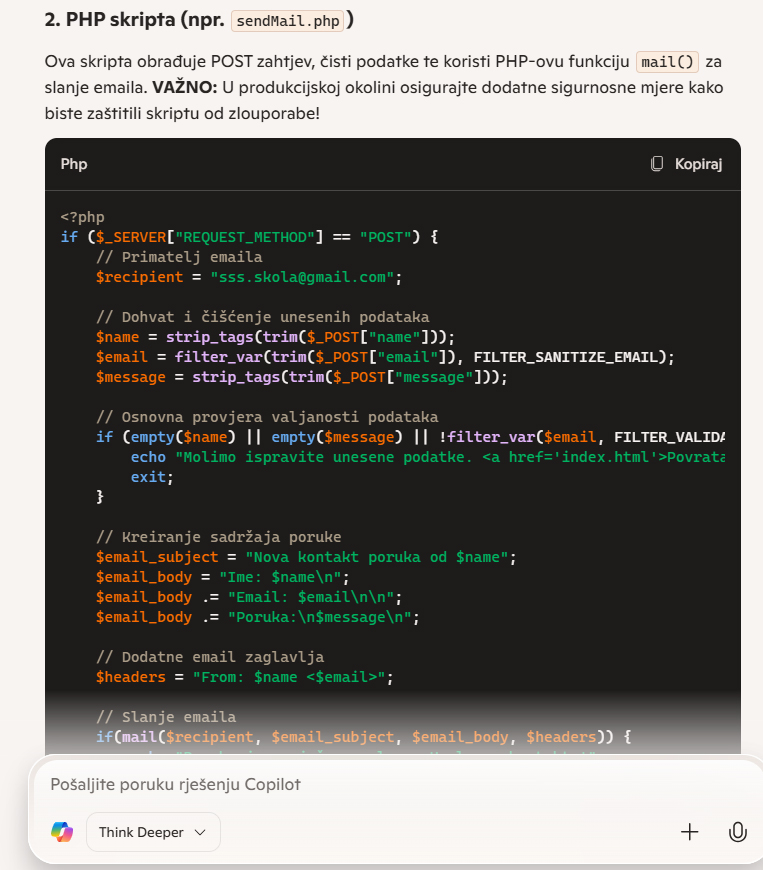 Rješenje - php skripta