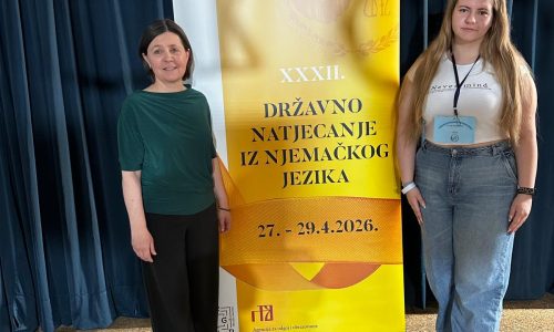 Veliki uspjeh naše učenice na državnom natjecanju iz njemačkog jezika