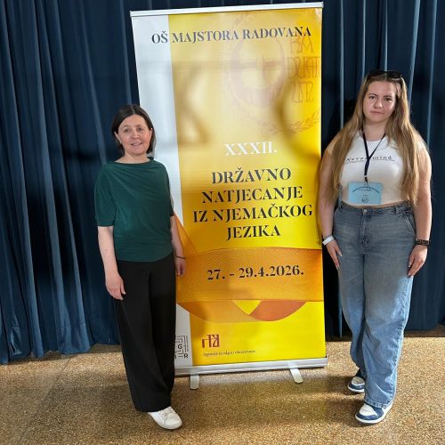 Veliki uspjeh naše učenice na državnom natjecanju iz njemačkog jezika
