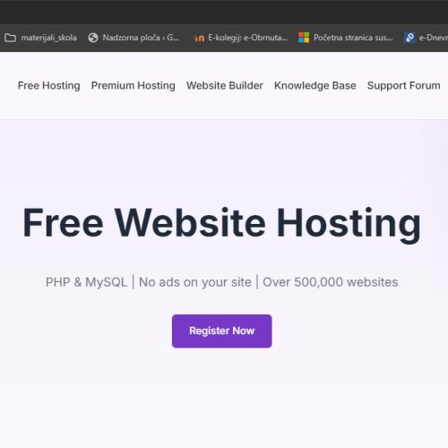 Tutorijal i prilagodba za prijenos web‑stranice na web‑poslužitelj (InfinityFree)